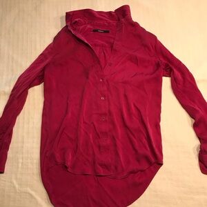 Quince washable pink silk button down